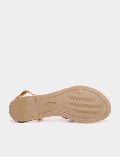 Sandales plates multibrides multicolore femme