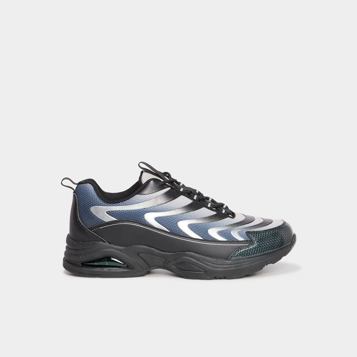 Baskets running semelle &eacute;paisse bleu homme