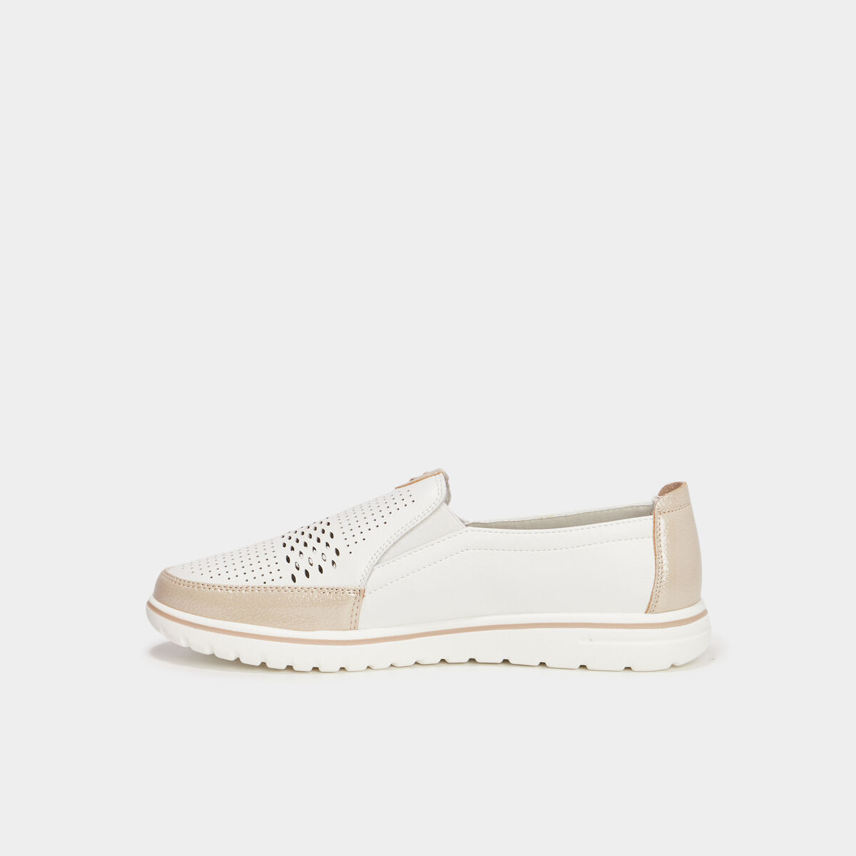 Mocassins pied large Confortissimo blanc femme
