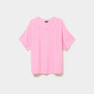 Pull manches courtes col rond rose femme grande taille