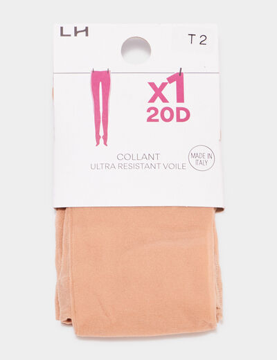 Collants voile résistants 20D sable femme