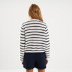 Gilet effet ajour&eacute; manches longues coton ecru femme