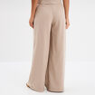 Pantalon large avec pinces beige femme