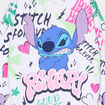 Sweat col rond manches longues Stitch blanc fille