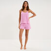Bas de pyjama short gaze de coton rose femme