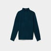Pull avec col camionneur c&ocirc;tel&eacute; bleu canard homme