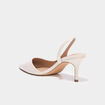 Escarpins slingback talons aiguilles ivoire femme