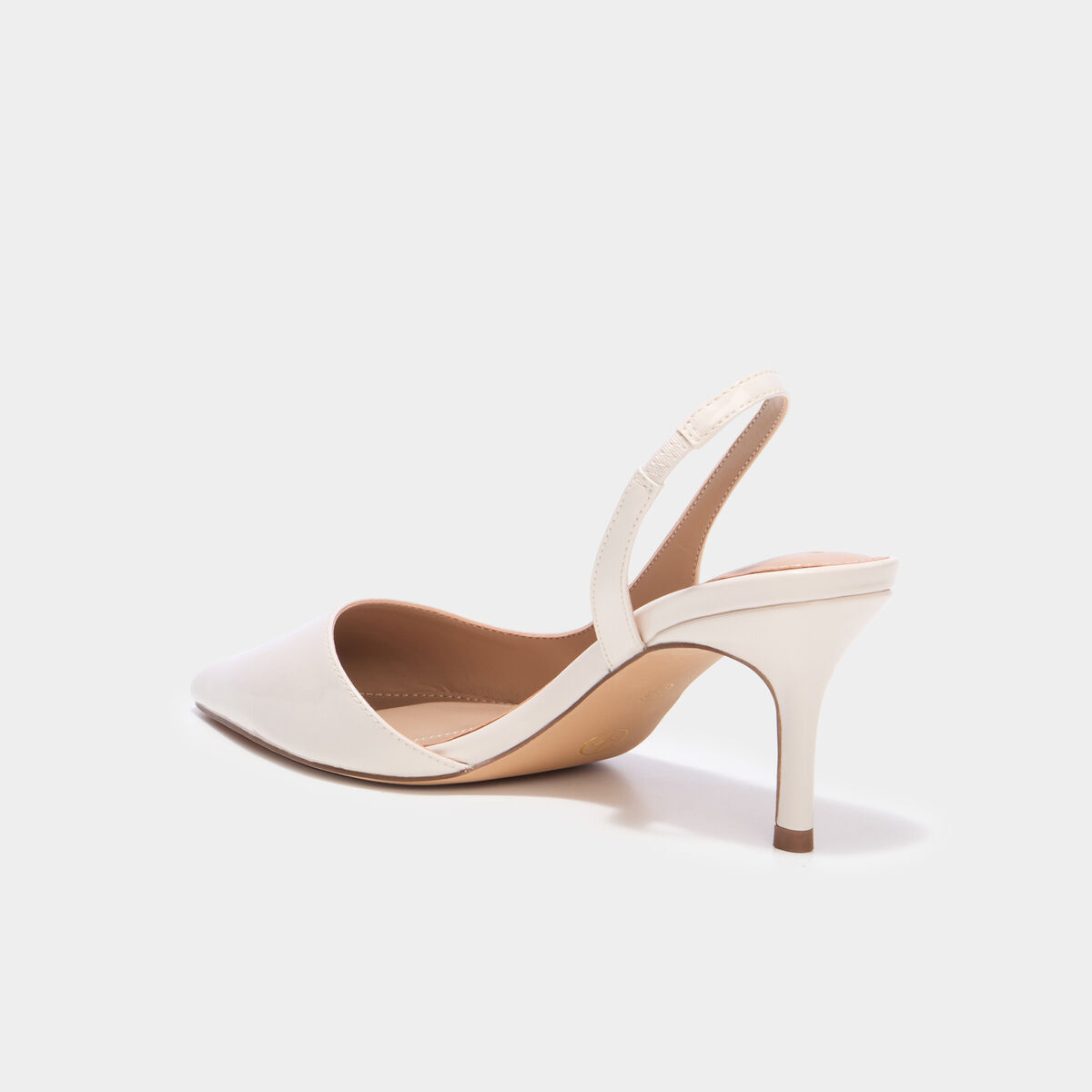 Escarpins slingback talons aiguilles ivoire femme