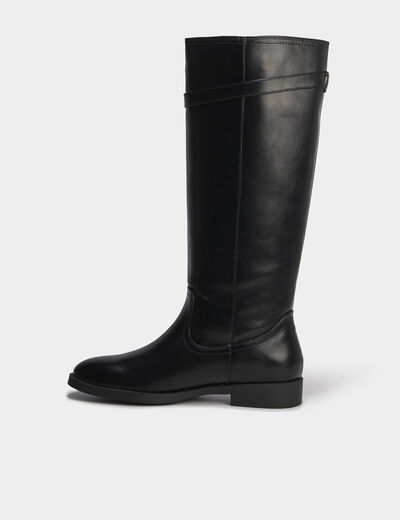 Bottes hautes avec boucles noir femme