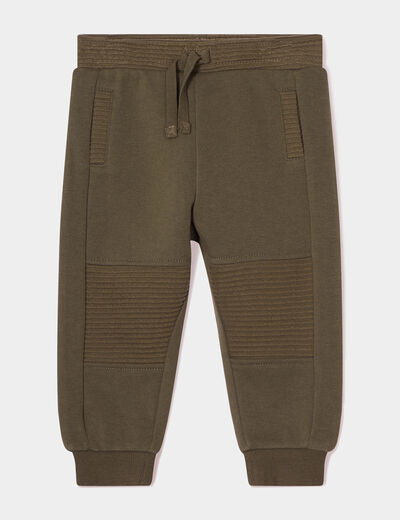 Jogging molleton taille élastiquée vert kaki bébé garçon