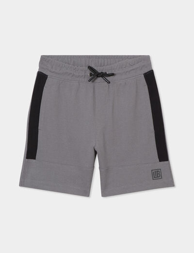 Bermuda de jogging regular coton gris foncé garçon