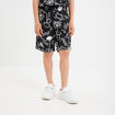 Short bermuda droit taille &eacute;lastiqu&eacute;e noir gar&ccedil;on