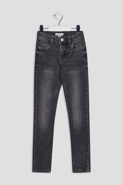 Jeans skinny effet délavé denim gris fille