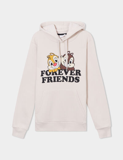 Sweat à capuche hoodie Tic et Tac sable femme