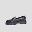 Mocassins crantés à clous noir femme
