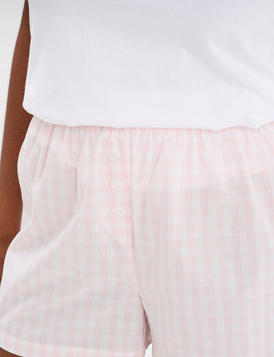 Short de pyjama coton blanc femme