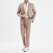 Pantalon droit avec pinces taupe homme