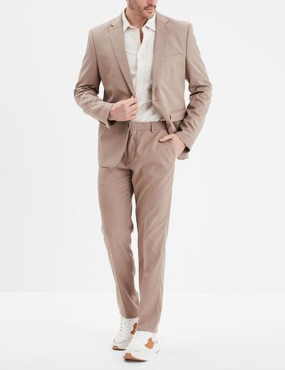 Pantalon droit avec pinces taupe homme