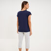 Ensemble pyjama corsaire et t-shirt bleu marine femme