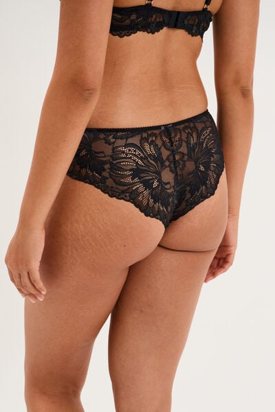 Shorty en dentelle noir femme