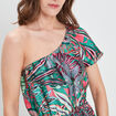 Robe droite asymétrique vert femme