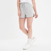 Short de jogging taille élastiquée gris clair femme