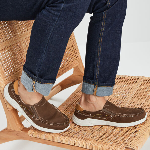 Mocassins en cuir marron homme