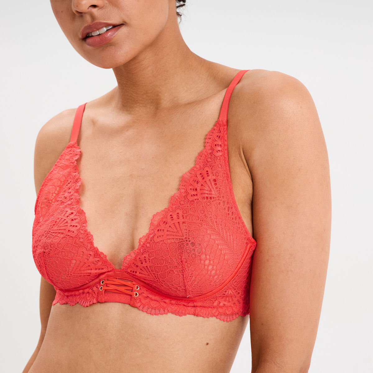 Soutien-gorge foulard dentelle rouge femme