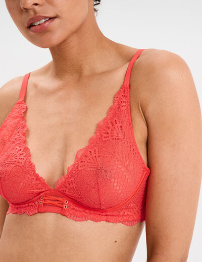 Soutien-gorge foulard dentelle rouge femme