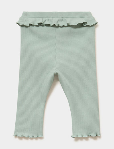 Legging c&ocirc;tel&eacute; &agrave; volants vert pastel b&eacute;b&eacute; fille