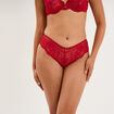 Shorty en dentelle rouge femme