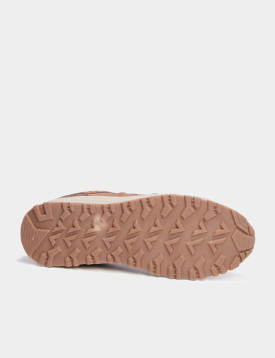Baskets running à lacets marron clair homme