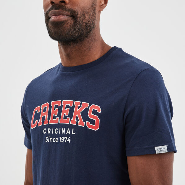 t shirt manches courtes coton creeks bleu marine homme T-shirt manches courtes coton Creeks bleu marine homme