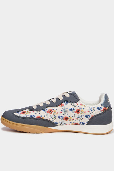 Baskets basses &agrave; lacets bleu marine femme