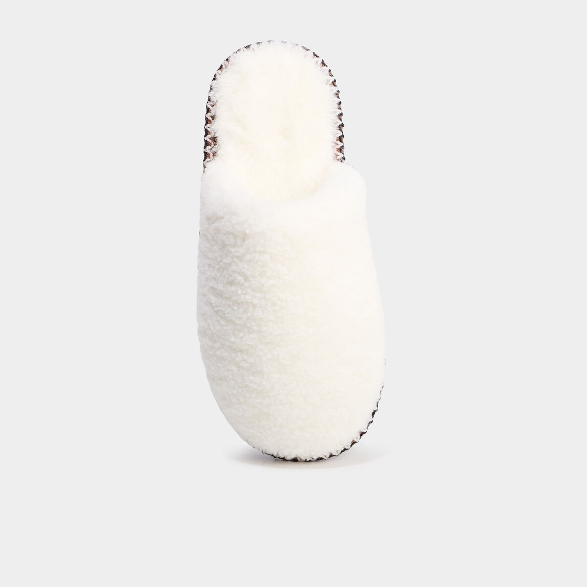 Chaussons mules effet polaire blanc femme