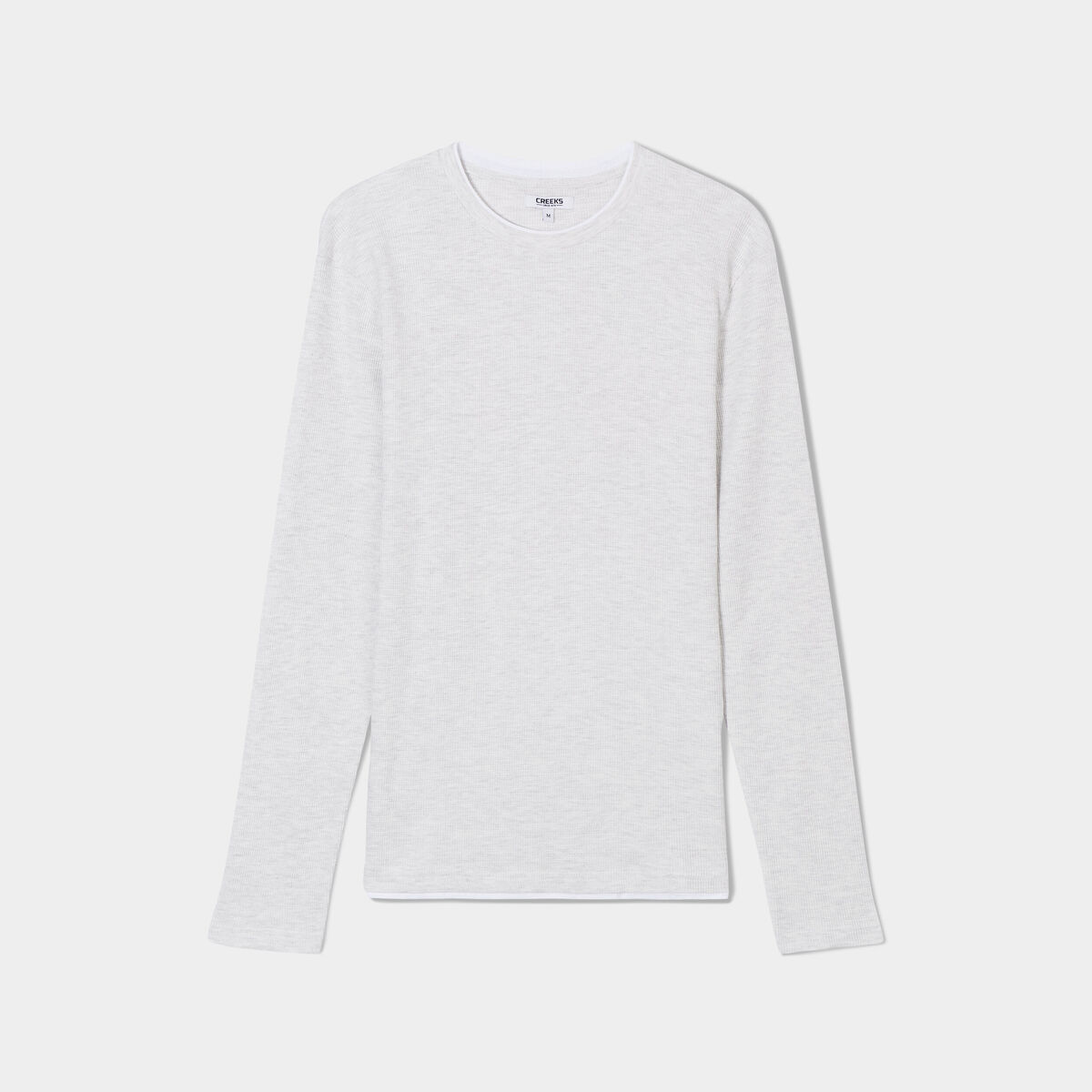T-shirt col rond Creeks ecru homme