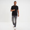 Polo manches courtes bords contrastés noir homme