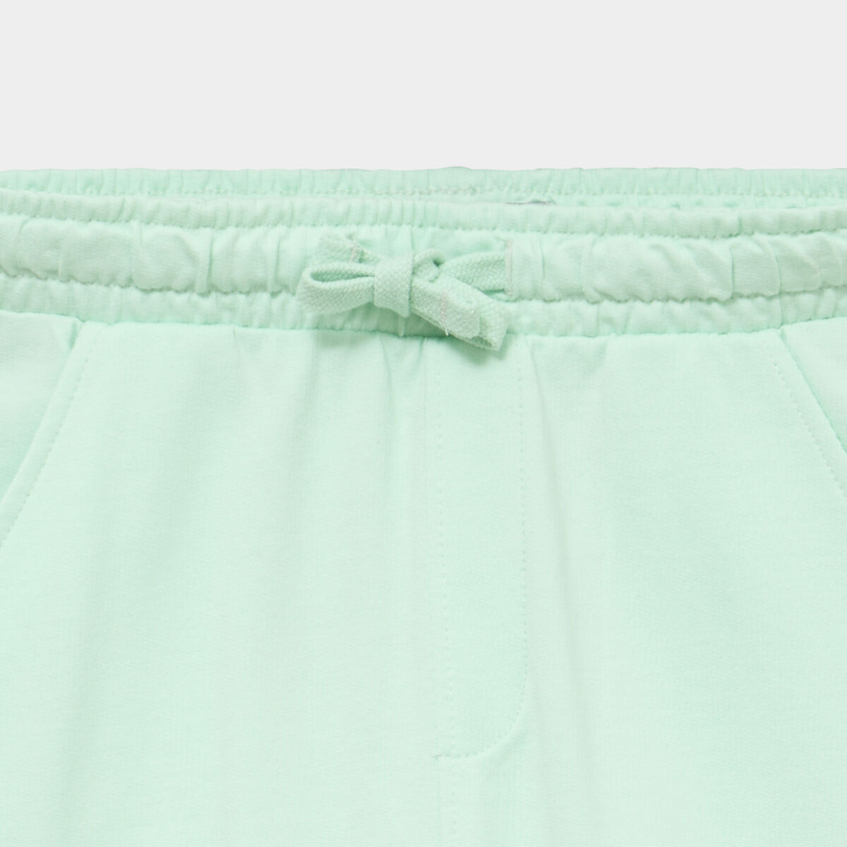 Short cargo molleton taille &eacute;lastiqu&eacute;e vert pastel gar&ccedil;on