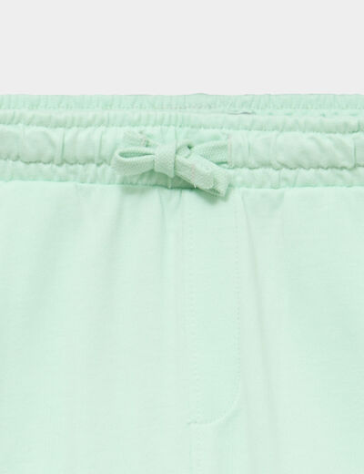 Short cargo molleton taille &eacute;lastiqu&eacute;e vert pastel gar&ccedil;on