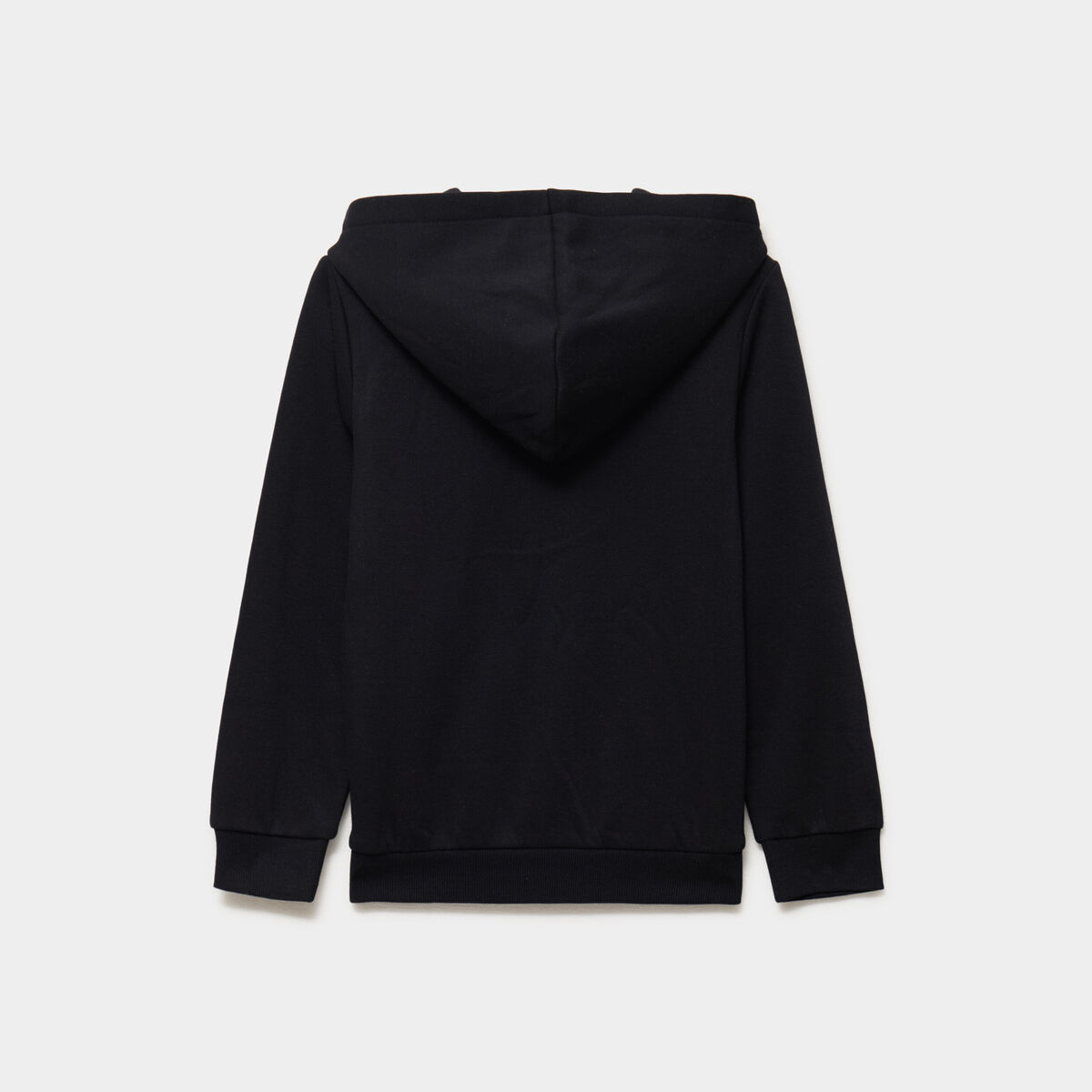 Sweat zipp&eacute; &agrave; capuche en molleton noir gar&ccedil;on