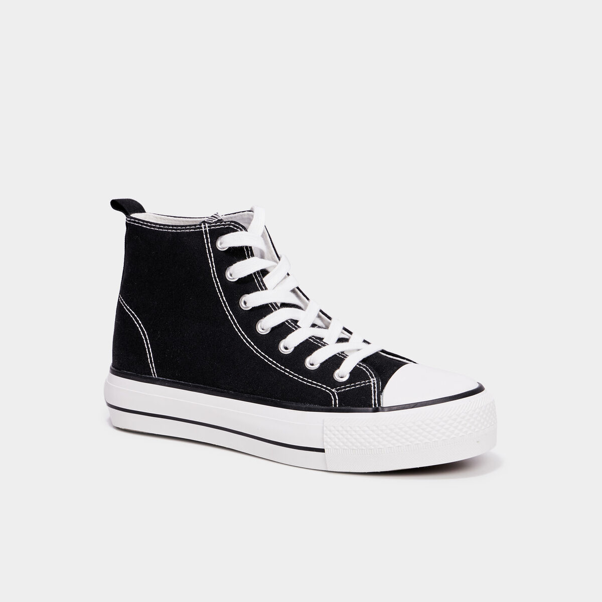 Baskets montantes à lacets Creeks noir femme