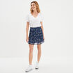 T-shirt manches courtes col en V coton blanc femme