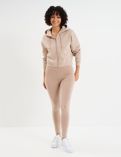 Legging long taille haute sable femme