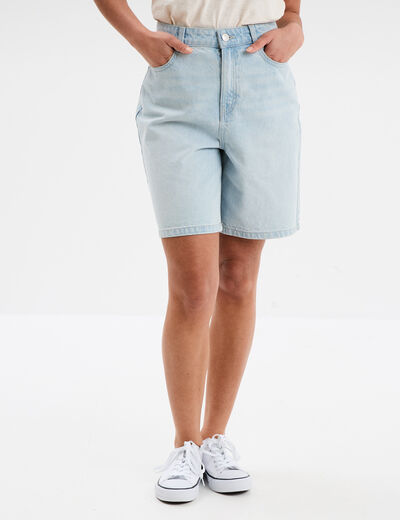 Bermuda en jean 5 poches Creeks denim bleach femme