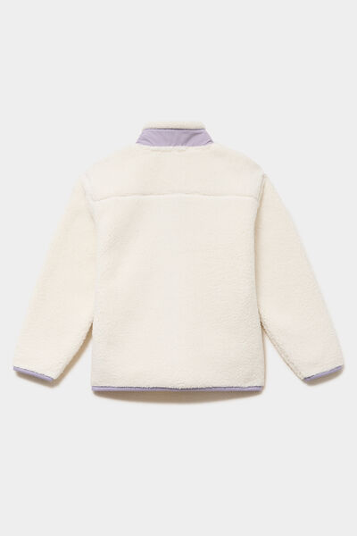 Gilet zipp&eacute; effet sherpa blanc fille