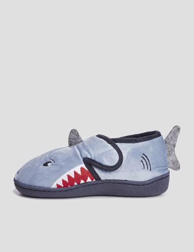Chaussons détail requin gris garçon