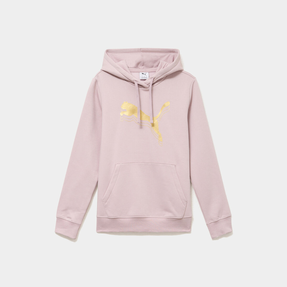 Sweat hoodie 1 poche &agrave; capuche Puma rose poudr&eacute;e femme