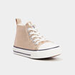 Baskets montantes en toile bout renforc&eacute; jaune or fille