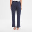 Pantalon de pyjama droit fluide bleu marine femme