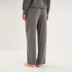 Pantalon de pyjama large en maille gris fonc&eacute; femme